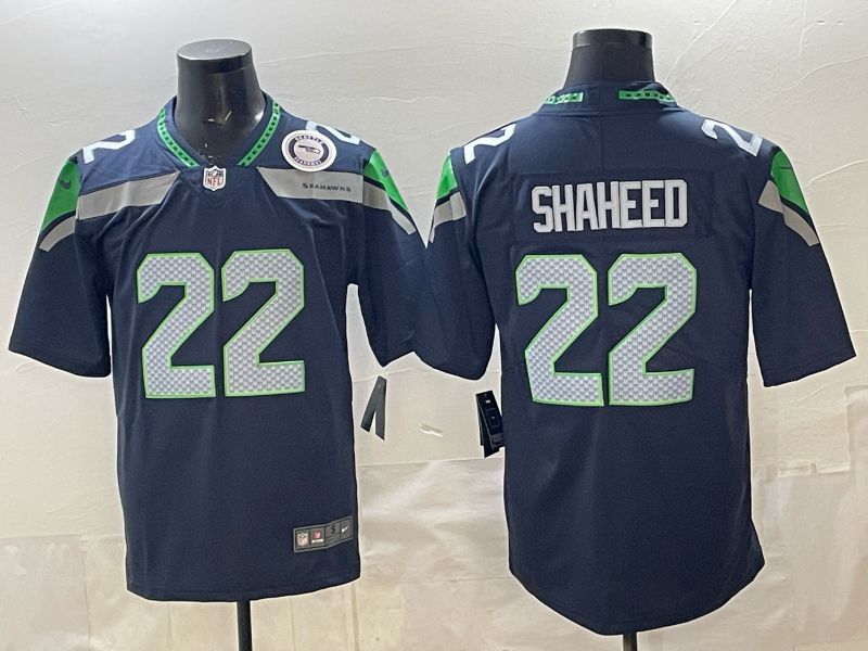 Men 2026 Seattle Seahawks #22 Shaheed Blue Nike Limited NFL Jersey 053->seattle seahawks->NFL Jersey
